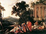 Laurent De La Hire Canvas Paintings - Laban Searching Jacob's Bagagge for the Stolen Idols